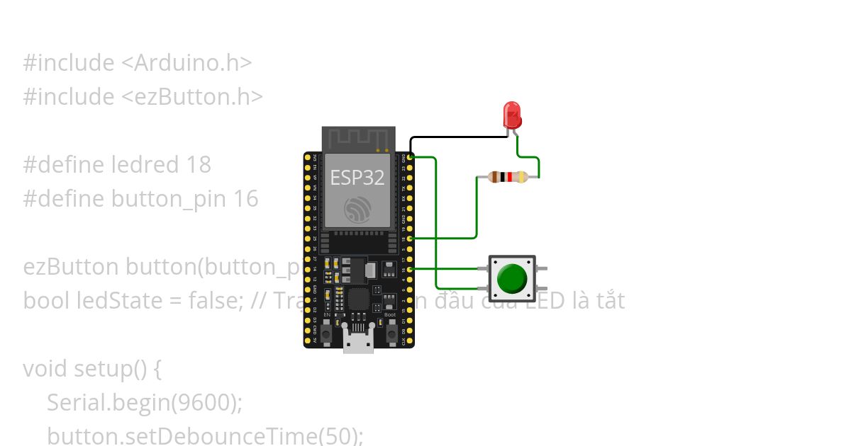 CONTROLL 2 LED = BUTTON simulation