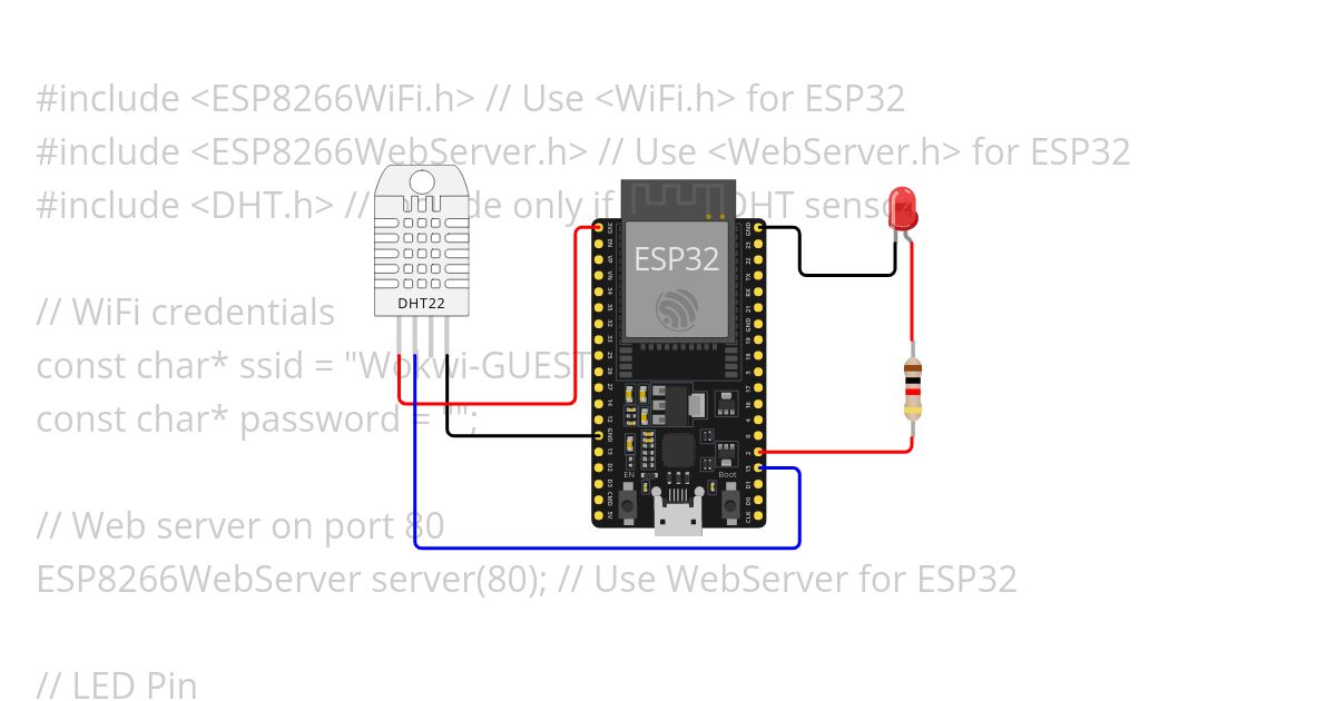 IoT Webserver DHT22 simulation