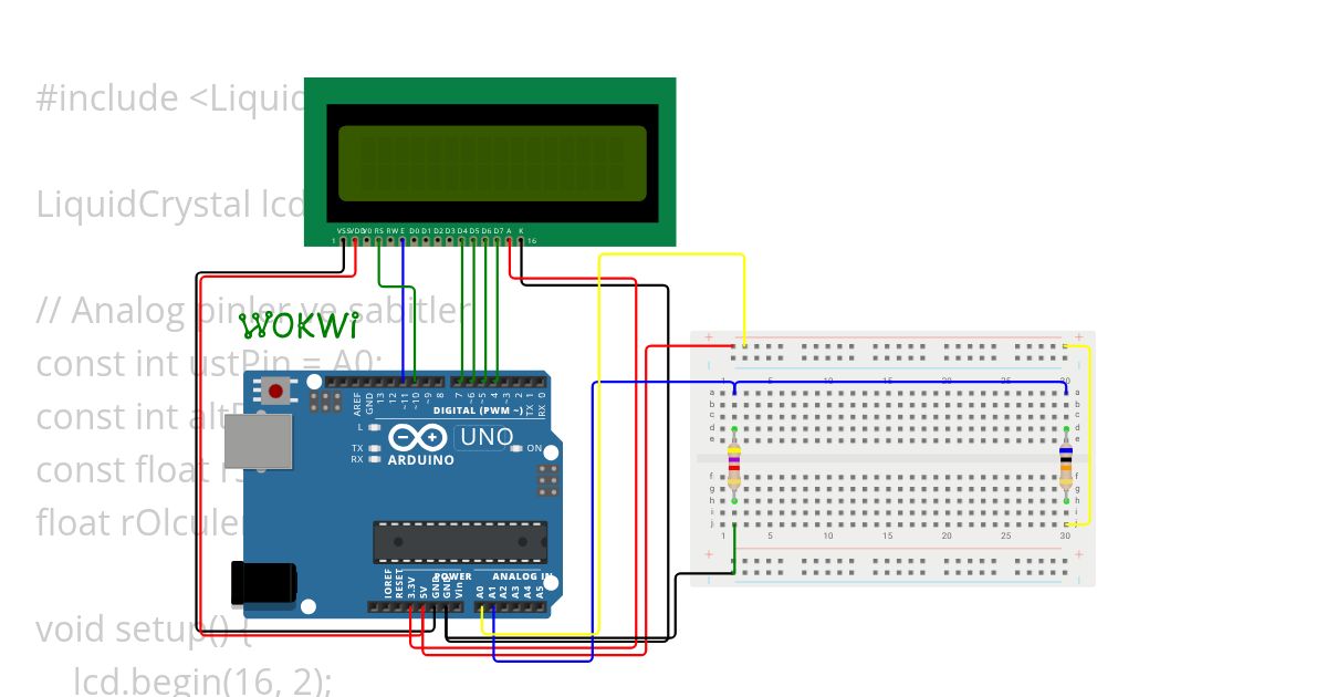 Ohmmeter simulation