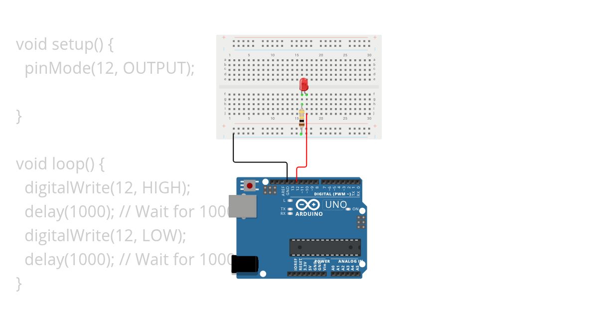 Liga LED Arduino simulation