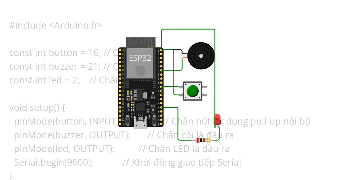 Control Buzzer and Led  simulation