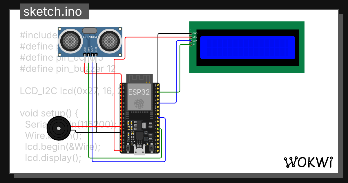 Distance Detector - Wokwi ESP32, STM32, Arduino Simulator