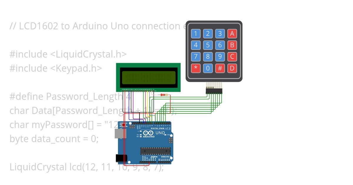 LCD1602 with keypad  simulation