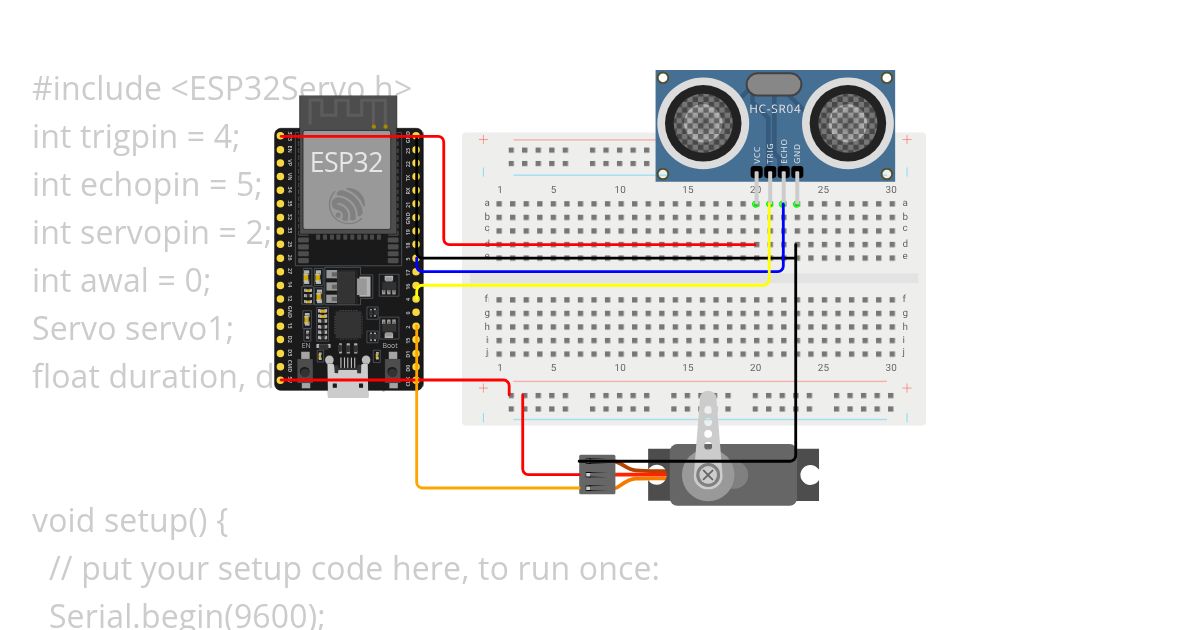 Sensor Ultra Sonic and servo simulation