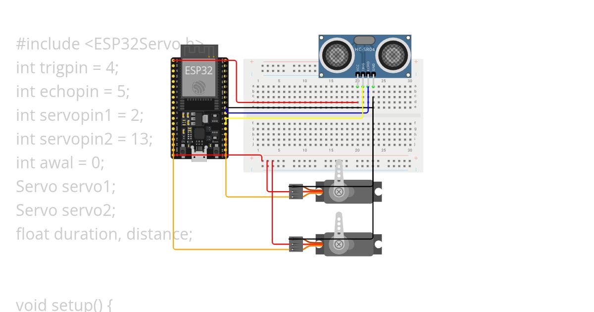 practice_5 Sensor ultra sonic and servo simulation