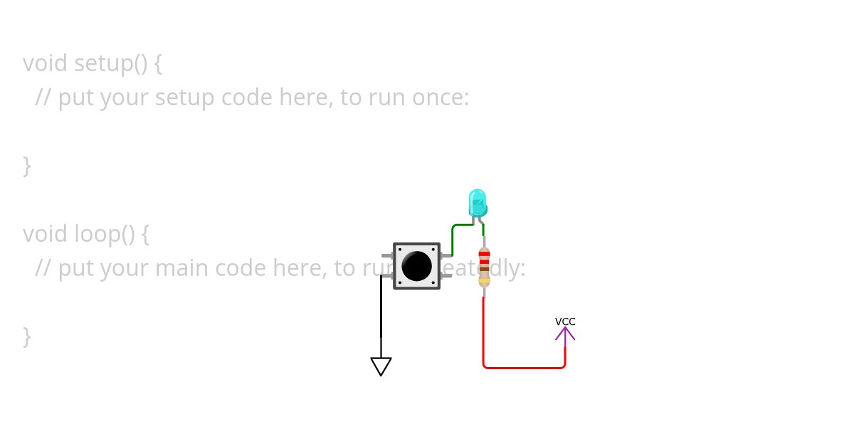 push button LED simulation