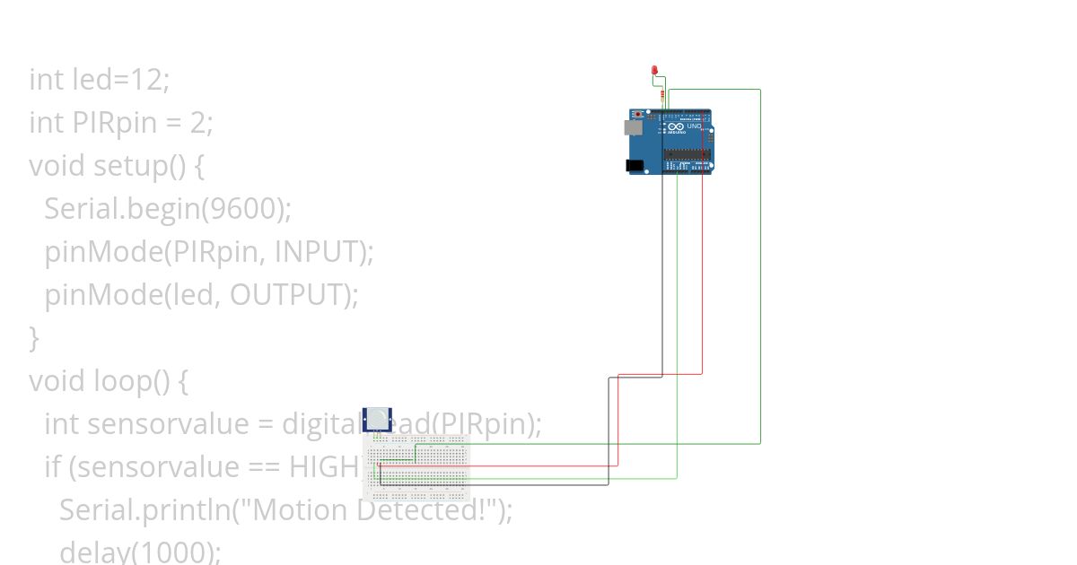 pir motion sensor  simulation