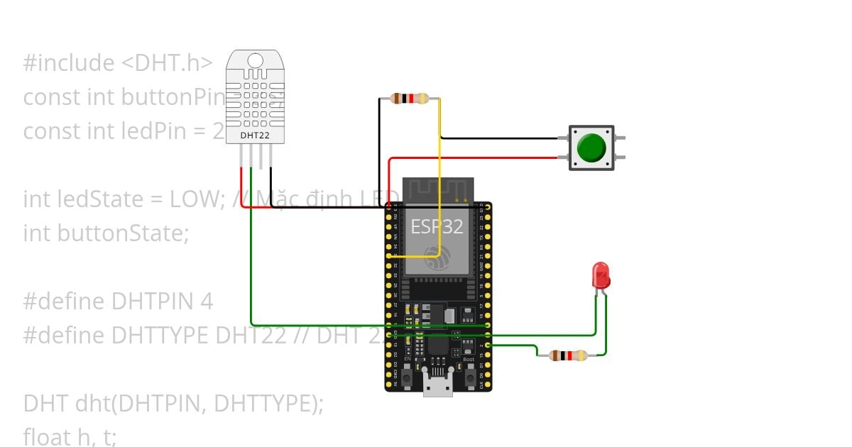 BT4: Đo nhiệt độ và độ ẩm từ DHT22 và hiển thị qua UART  simulation