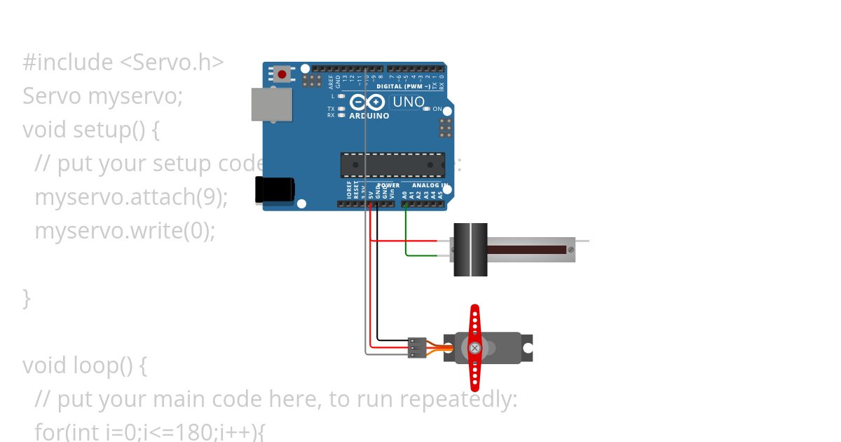 5. Servo Motor Control Using Arduino simulation