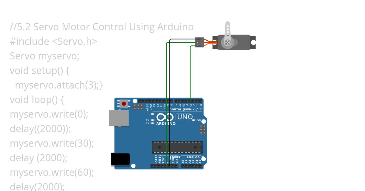 5.2 Servo Motor Control Using Arduino simulation