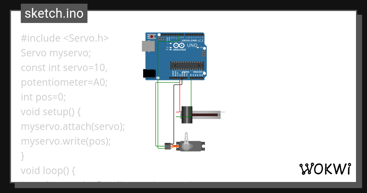 servo motor control using arduino 5 - Wokwi ESP32, STM32, Arduino Simulator