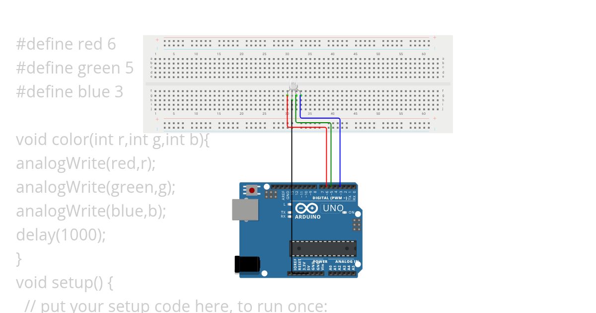 RGB led simulation