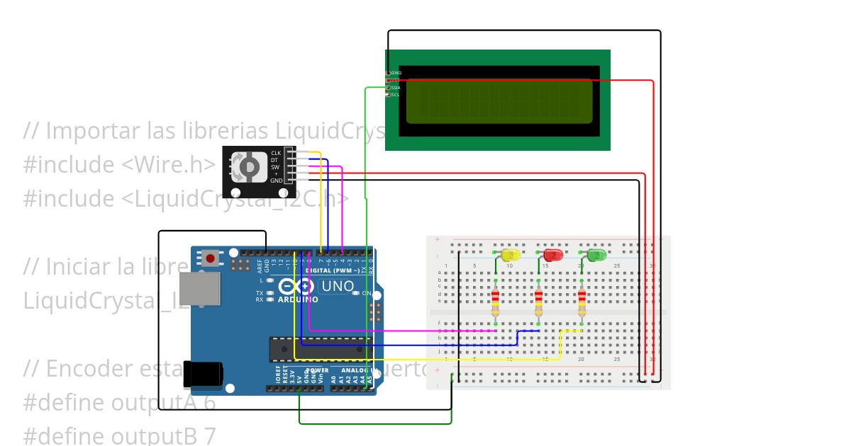 Menu LCD simulation