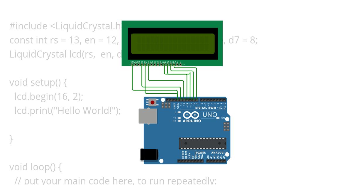 LCD Print Hello World!  simulation