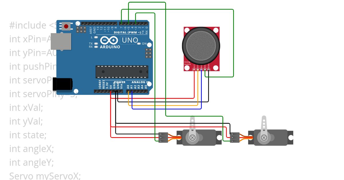2 servo control by joystick simulation