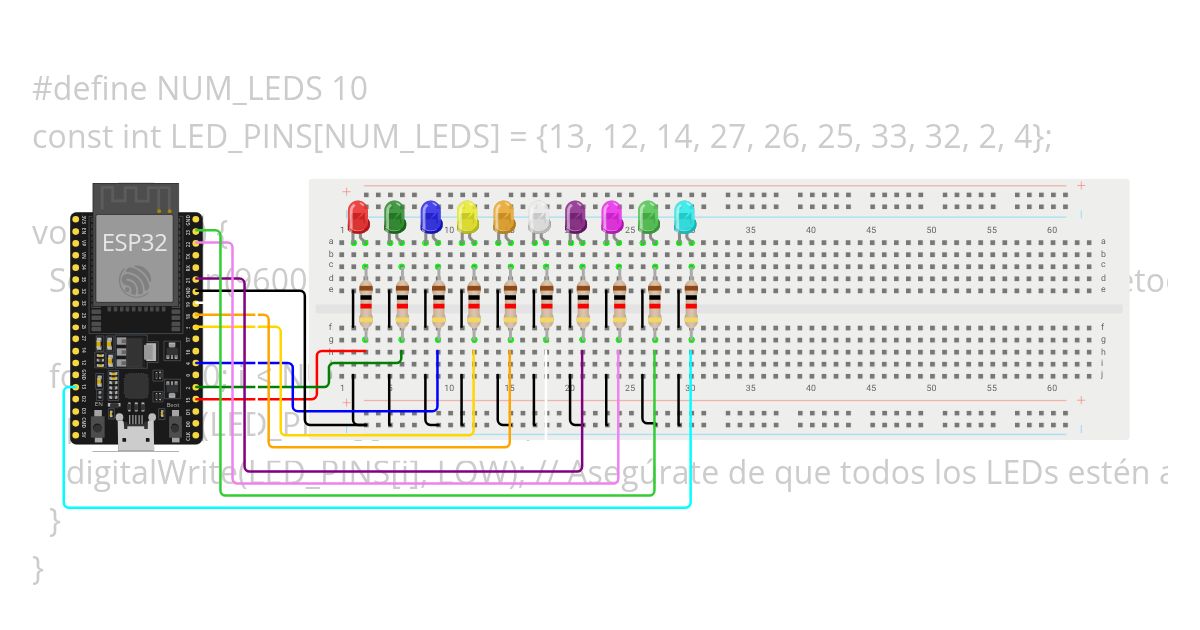 ESP32-10LEDS simulation