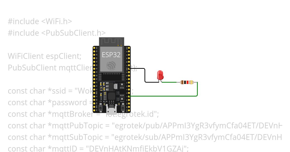 ESP32 LED Blink MQTT simulation