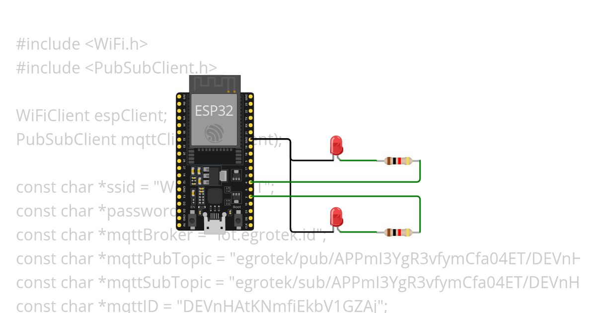 ESP32 LED Flip-Flop MQTT simulation