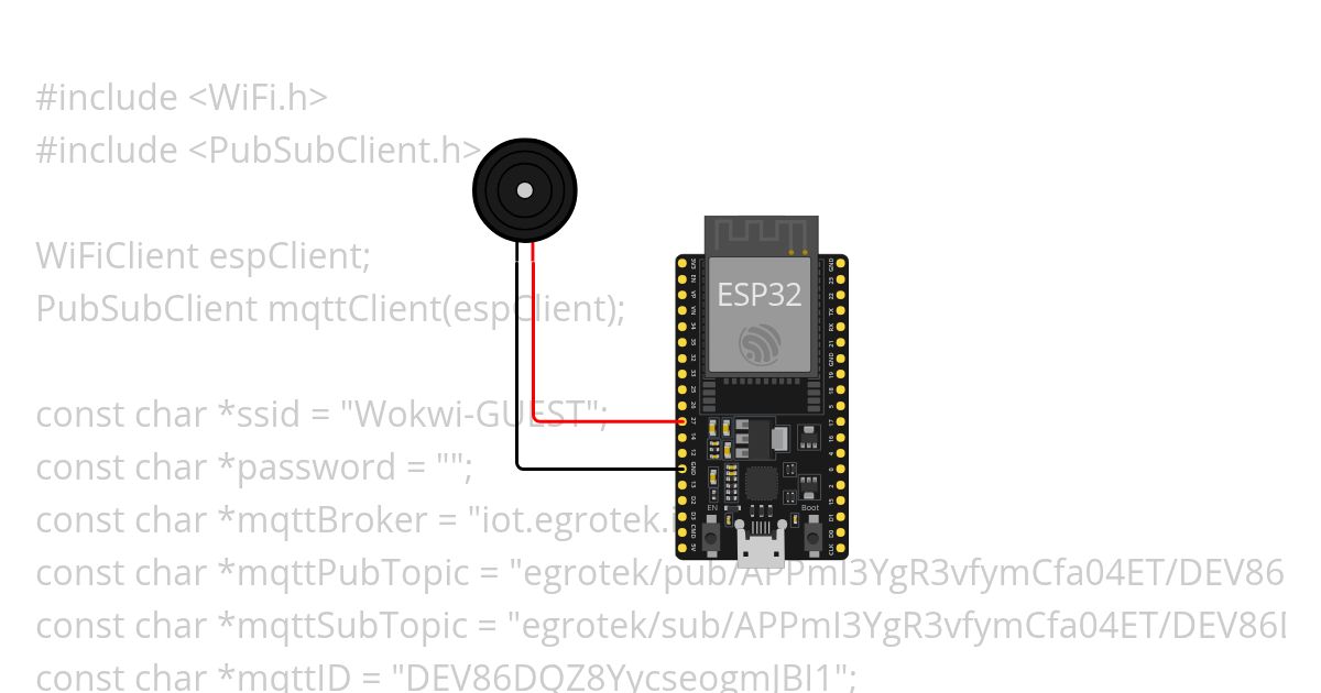 ESP32 Buzzer MQTT simulation