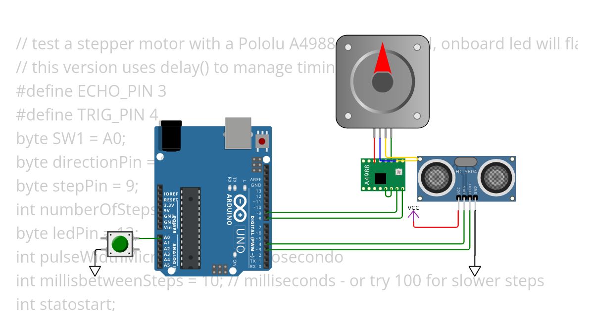 STEPPER MOTOR Ultrasonic simulation