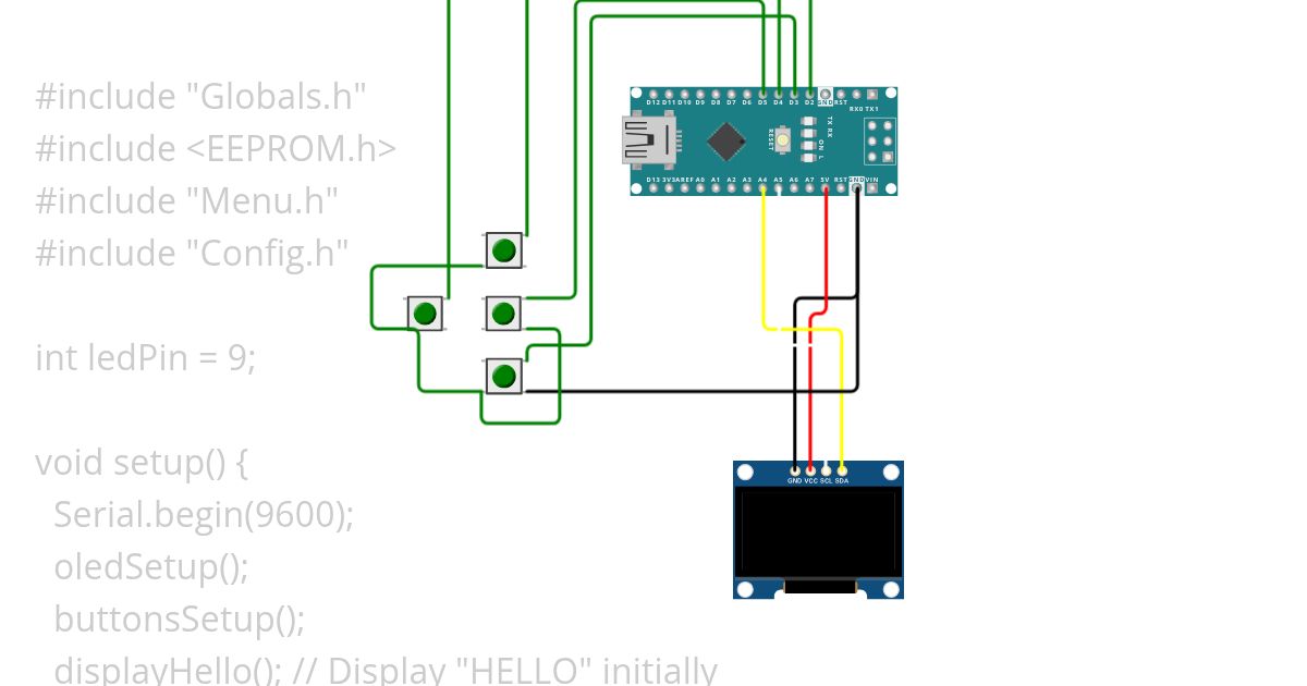 Oled menu EEPROM simulation