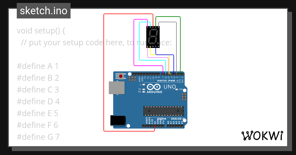 Seven Segment Display (3,2,1,0) - Wokwi ESP32, STM32, Arduino Simulator