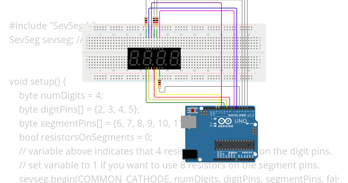 4digits segment display simulation