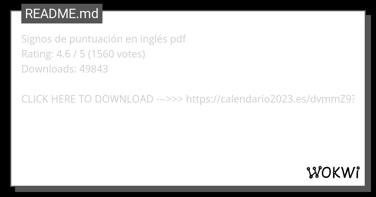 Signos De Puntuaci N En Ingl S Pdf Wokwi Esp Stm Arduino Simulator