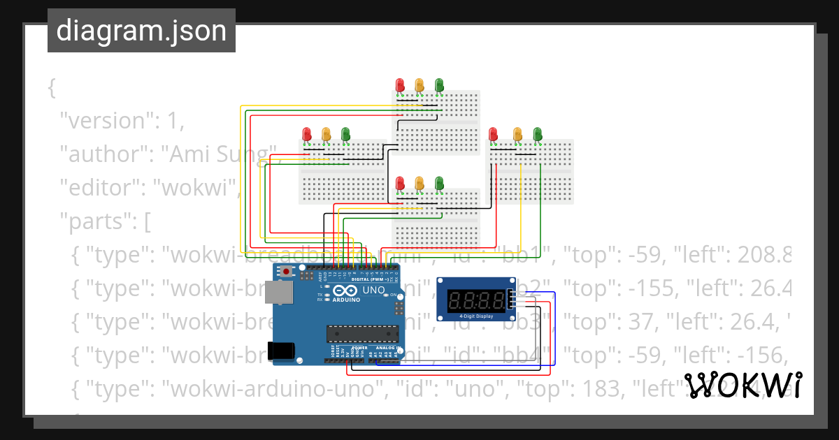 TRAFFIC LIGHT - Wokwi ESP32, STM32, Arduino Simulator