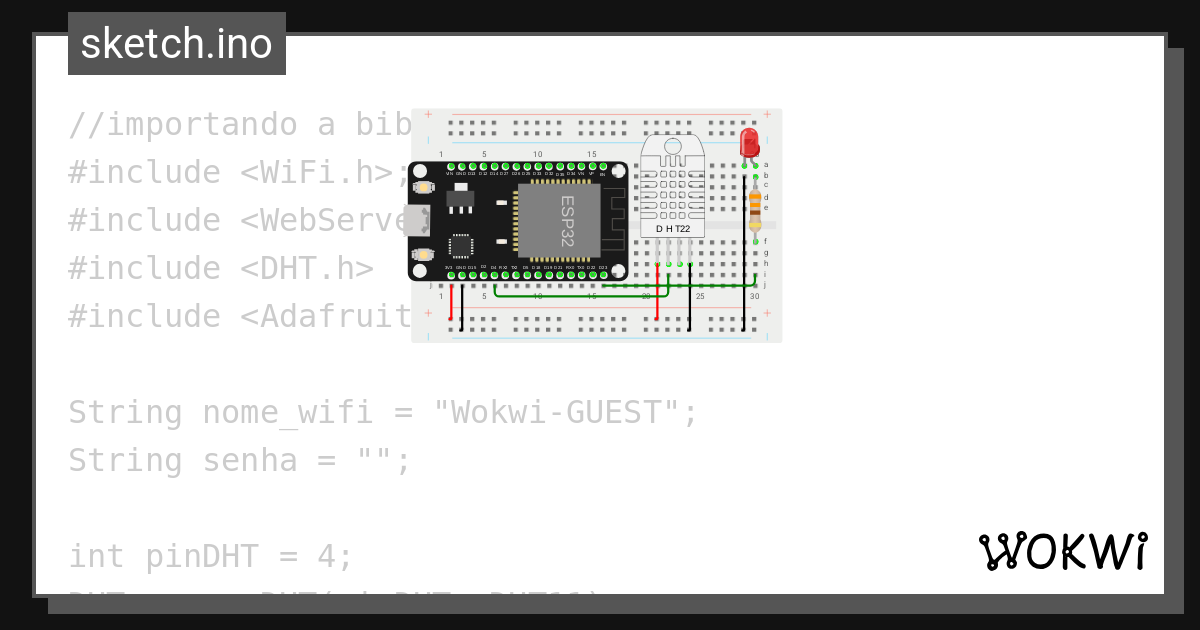 10 webserver dht led wokwi esp32 stm32 arduino simulator