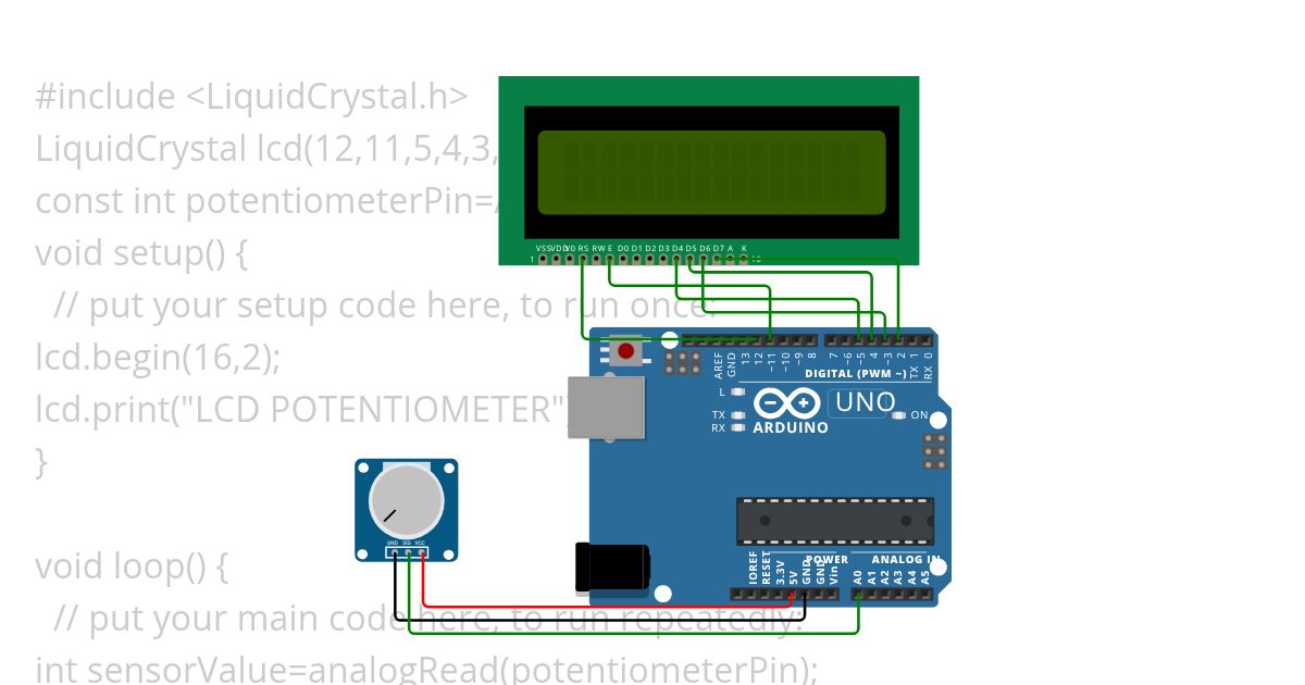 potentiometer lcd  simulation