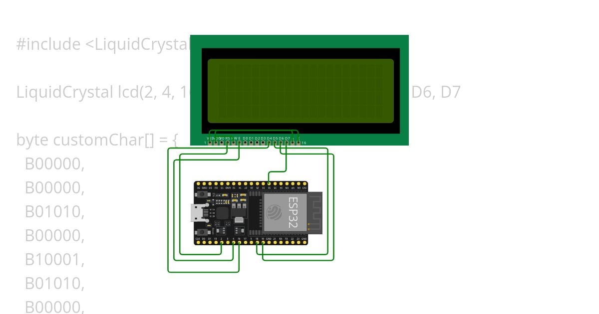 LCD custom character generator simulation