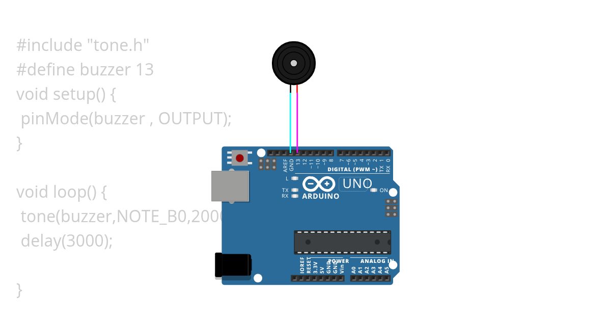 ข้อที่ 1: การเชื่อมต่อ Buzzer และเปิด-ปิดเสียง simulation