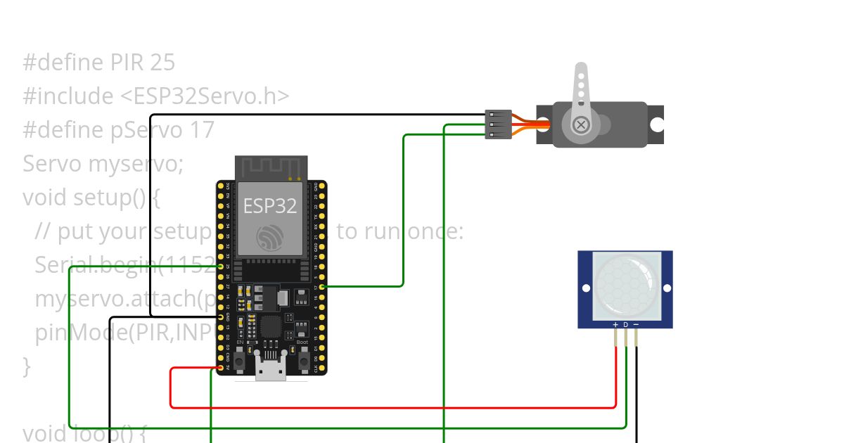 pir and servo.ino Copy simulation