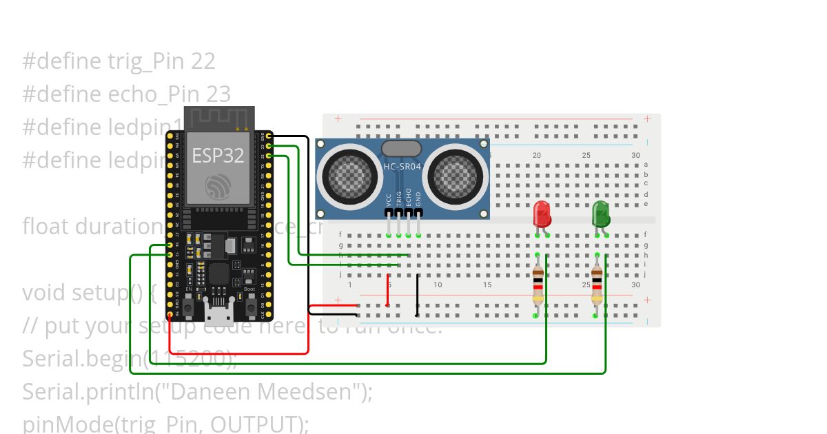 ESP32 Lab 4: Ultrasonic Sensor simulation