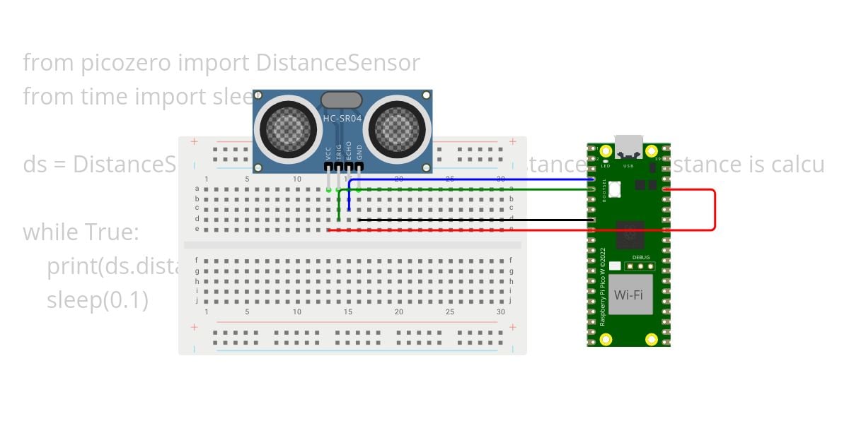 ultrasonic distance testing simulation