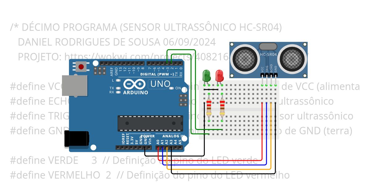 DÉCIMO PROGRAMA (SENSOR ULTRASSÔNICO) - IoT e Aplicações FATEC Itaquera simulation