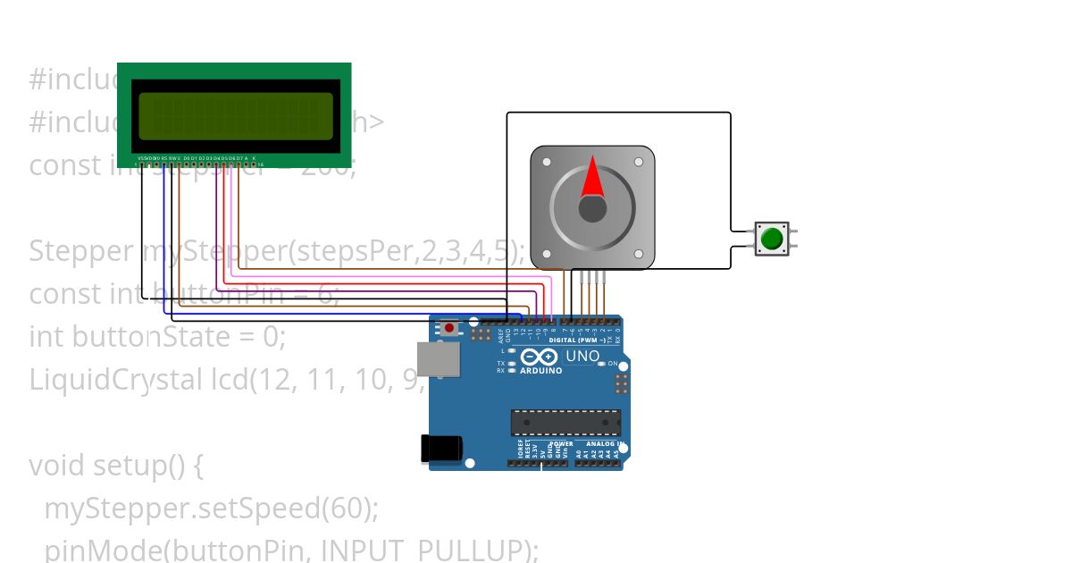 แบบฝึกหัดที่ 2: แสดงสถานะของมอเตอร์บนจอ LCD  simulation