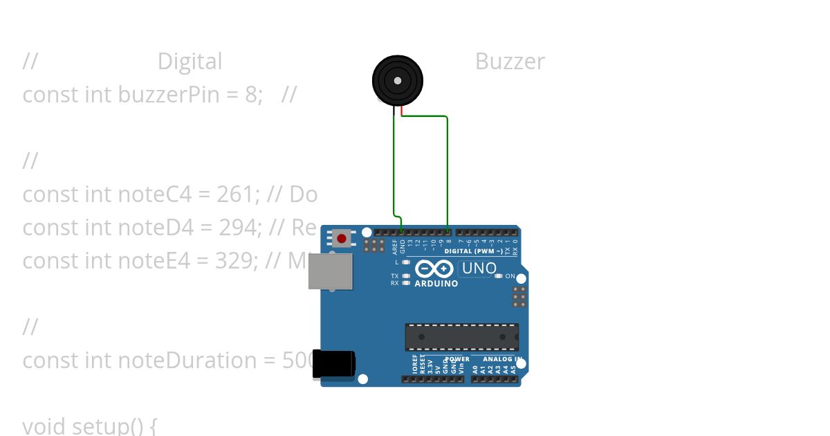 ข้อที่ 4: การเล่นเสียงเพลงด้วย Buzzer  simulation