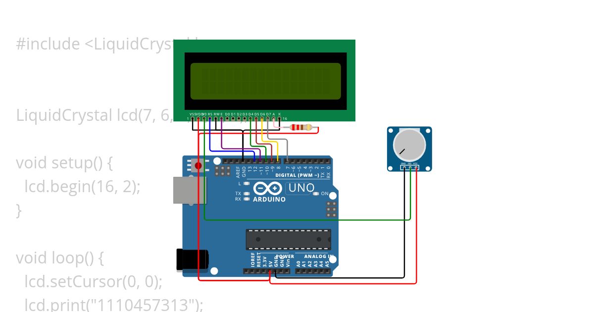 ARDUINO Y LCD 16X2  simulation