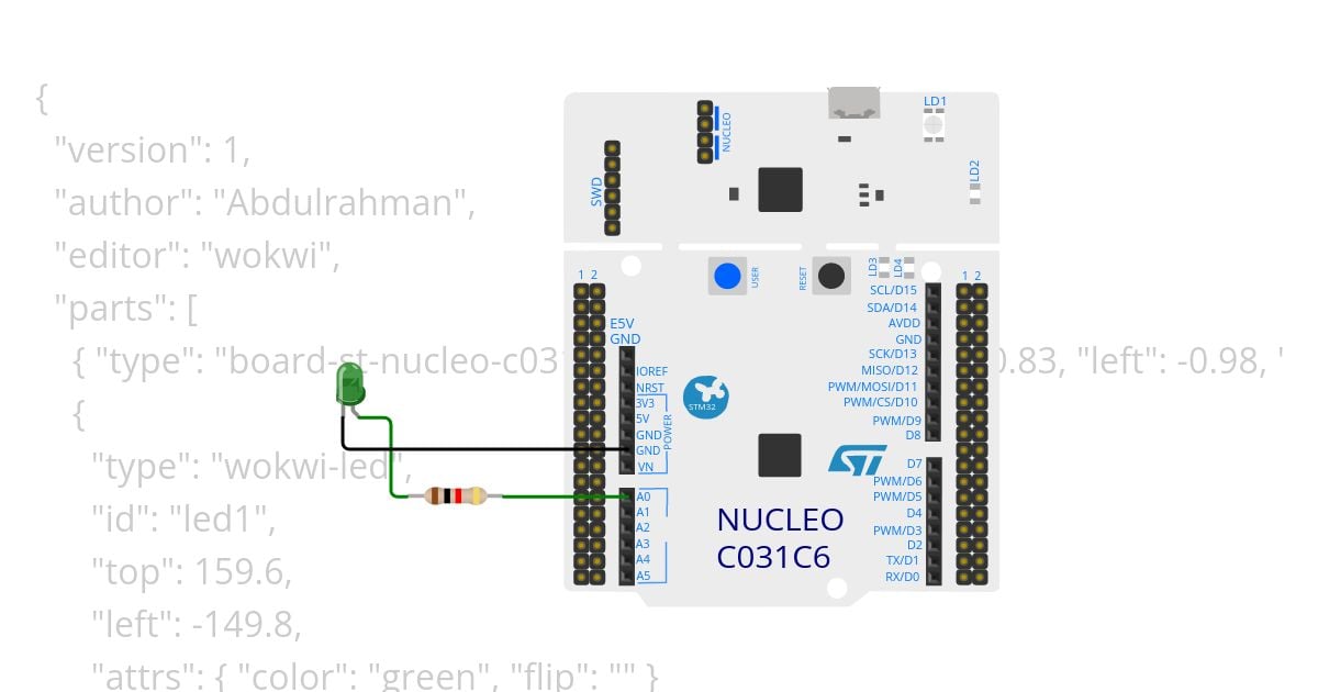 STM32 (Toggling Led) simulation