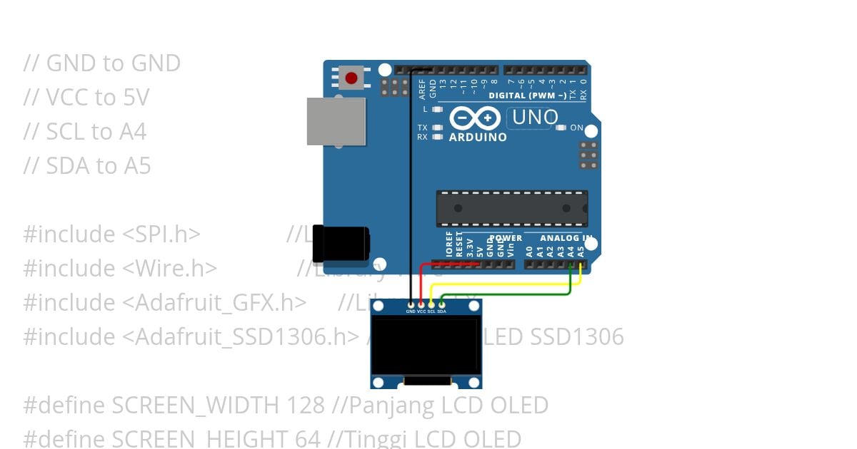 Running Text OLED 1306 Show simulation