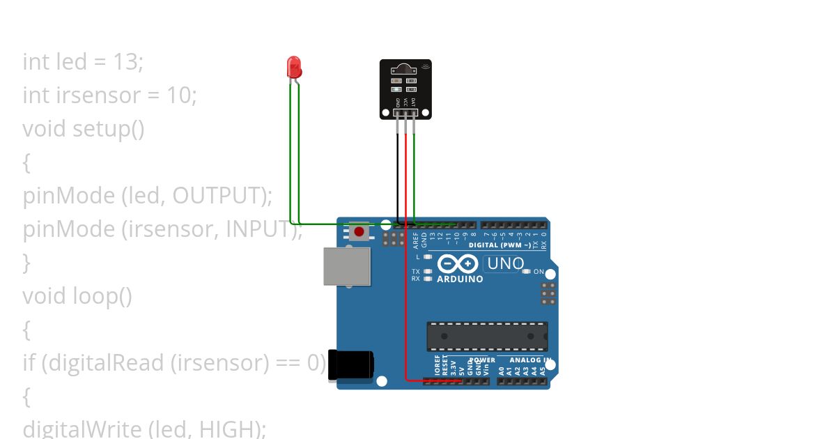 Ir sensor with one led Copy simulation