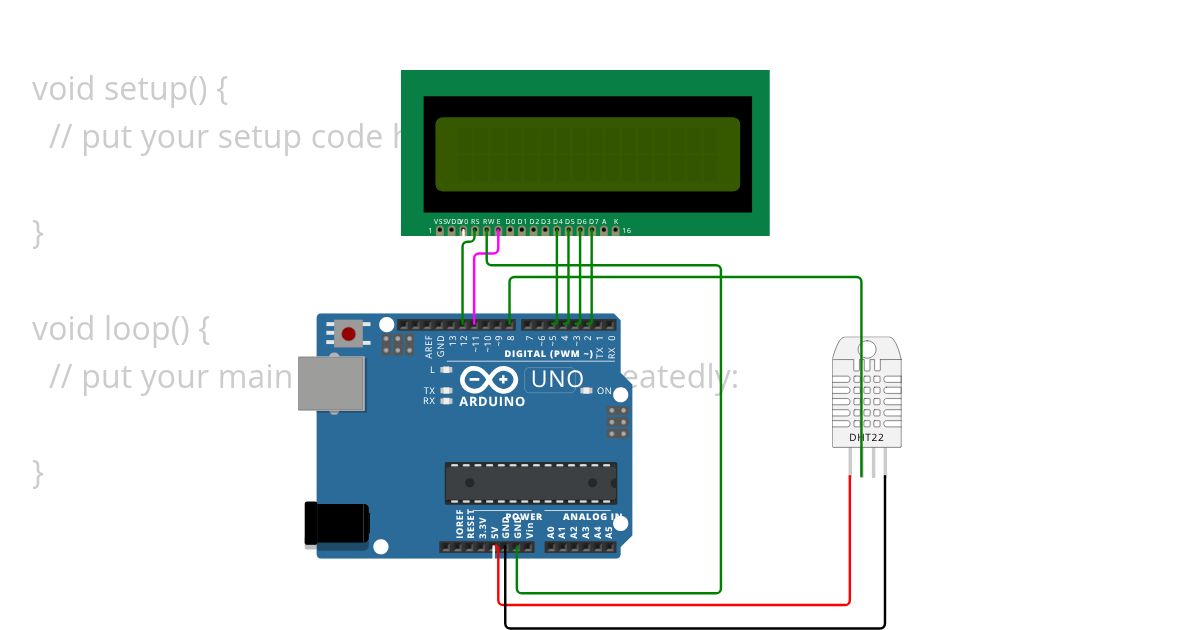 DHT22 LCD simulation