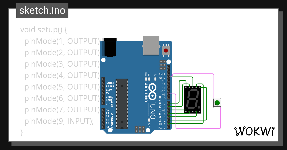 P4 - 7 Segment - Wokwi ESP32, STM32, Arduino Simulator