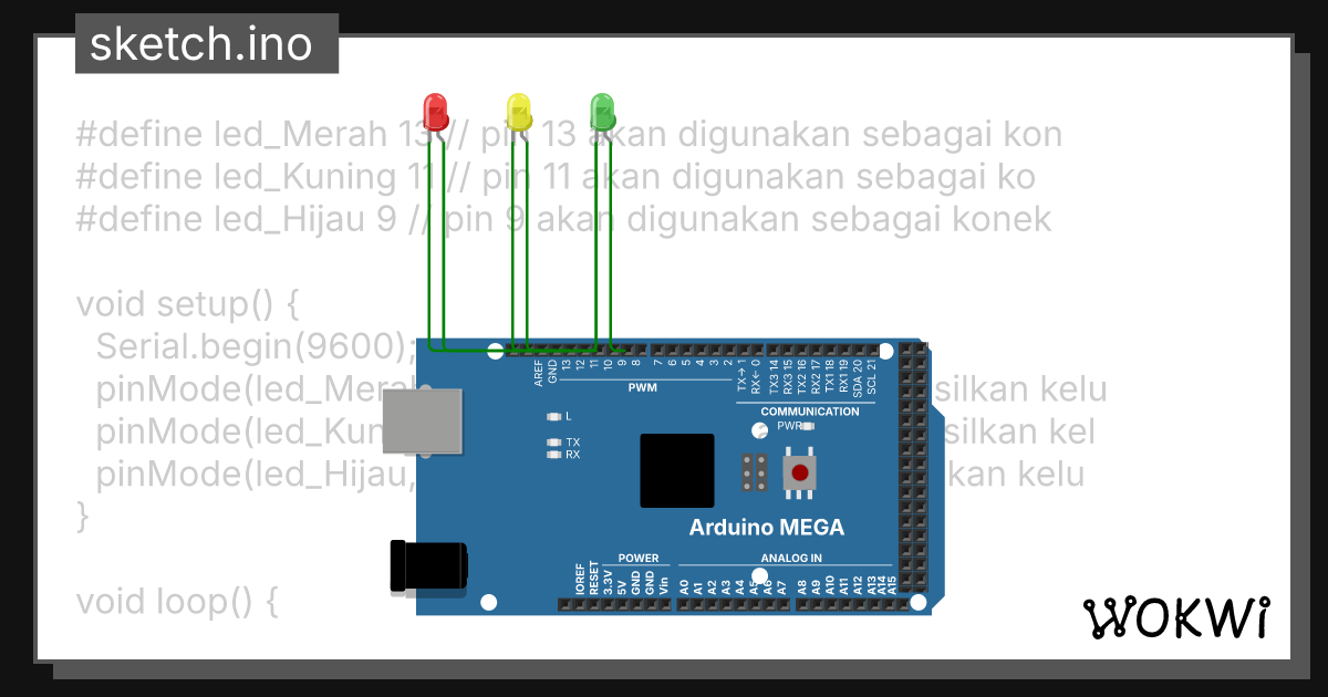 Lampu Merah (Kanaya Putri Sifa) - Wokwi ESP32, STM32, Arduino Simulator
