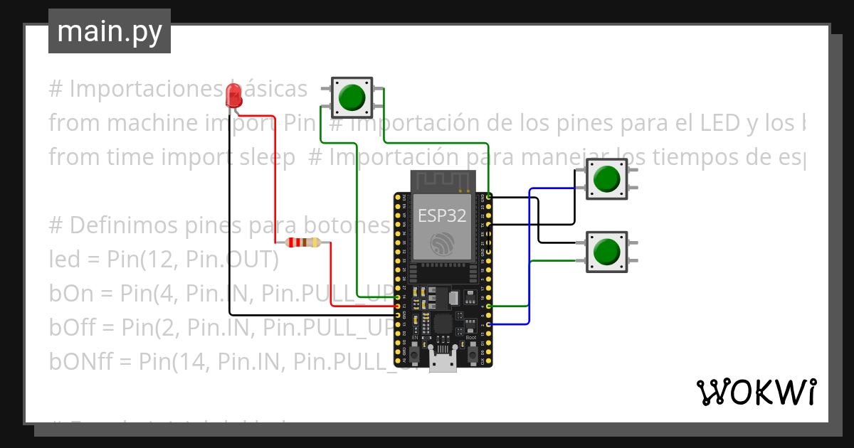 Boton1 Python - Wokwi ESP32, STM32, Arduino Simulator