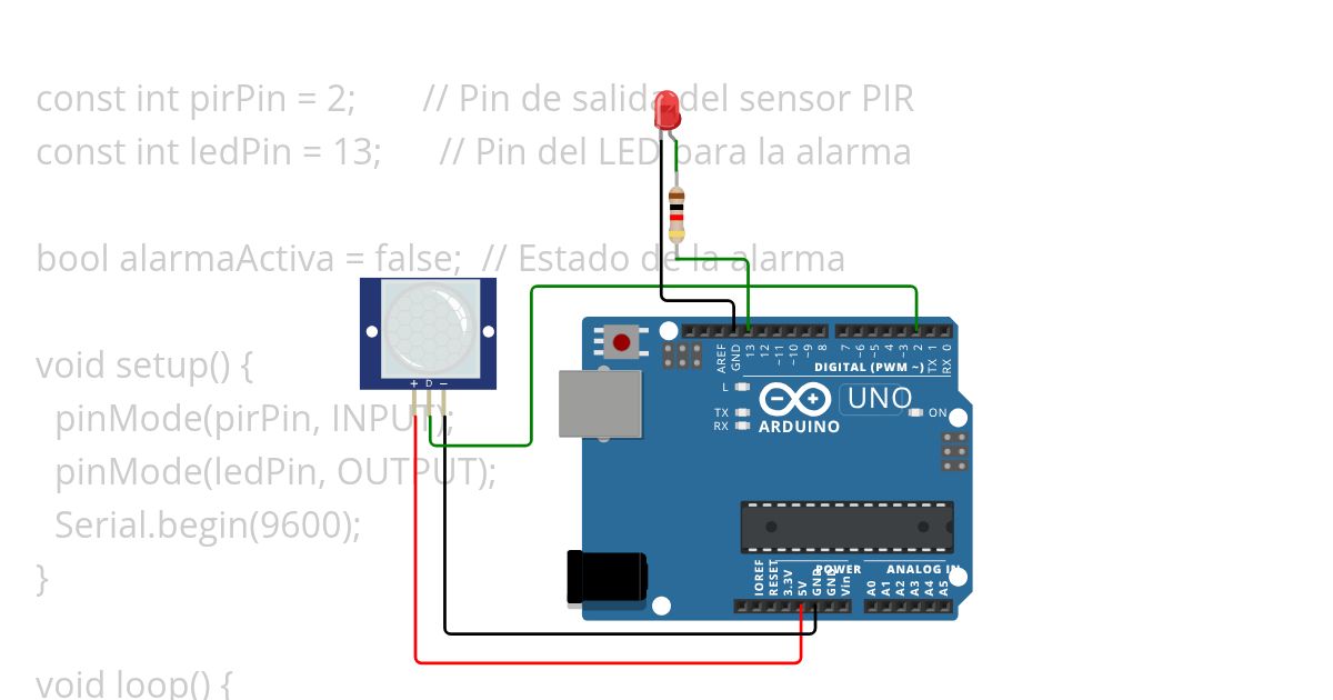 Alarma de Seguridad con Detección de Movimiento y SMS: Con un módulo GSM para alertar de intrusos. simulation