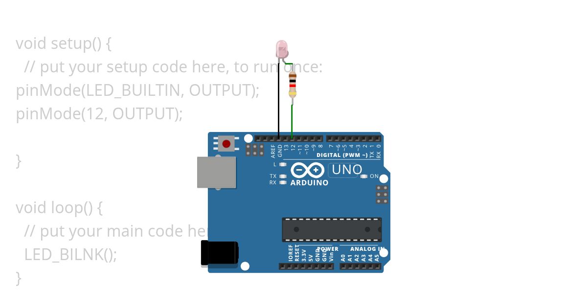 Arduino LED blink Copy simulation
