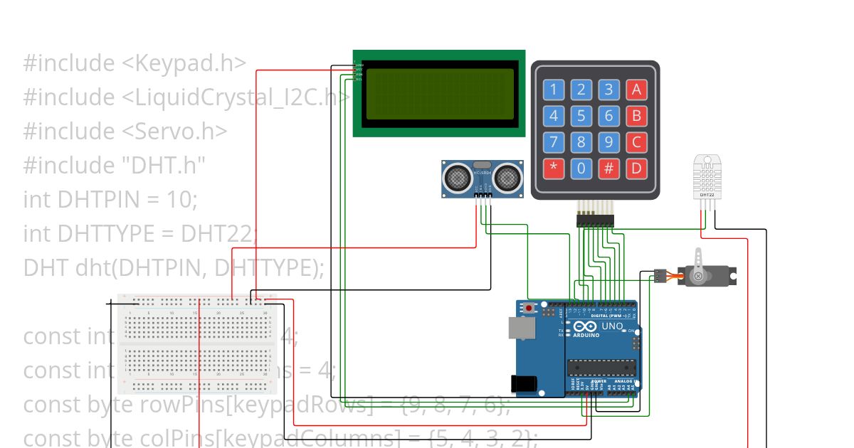 keypad ultrasonic and keypad Copy simulation
